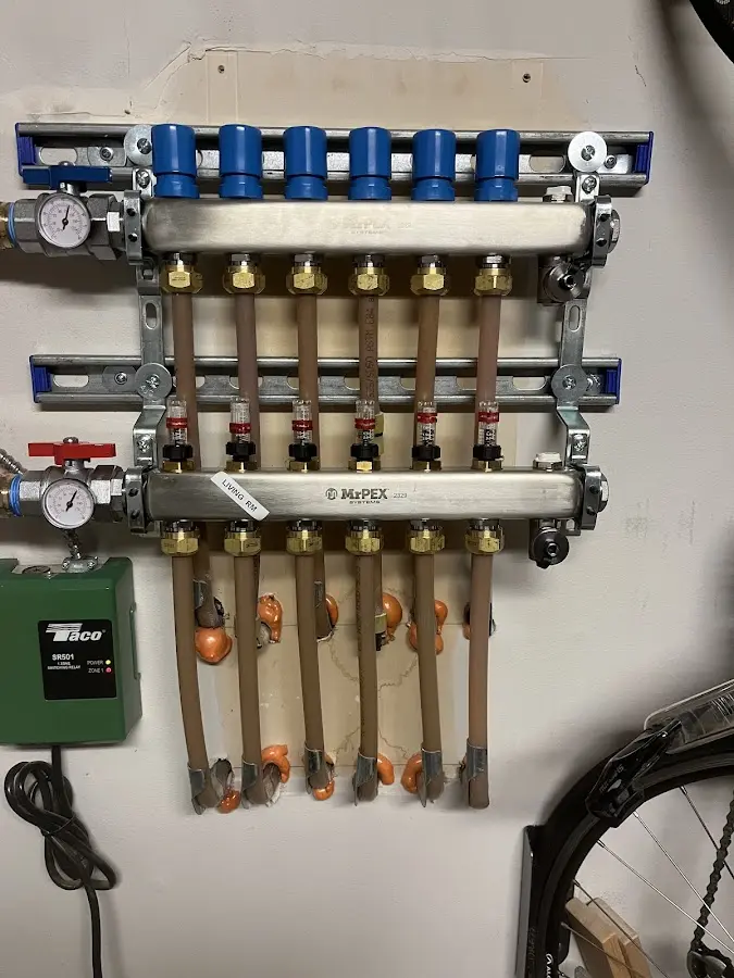 Plumber performing Gas Line Installation at a residential property in Elkhart